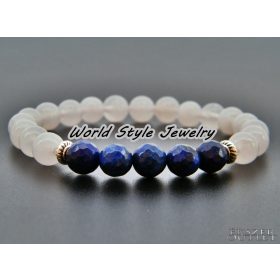 Jade, csiszolt lápisz, ásványgyöngy karkötő.